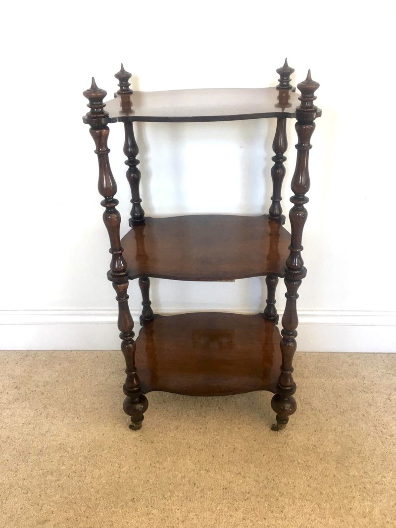 Antique Victorian Freestanding Rosewood Whatnot - Image 4
